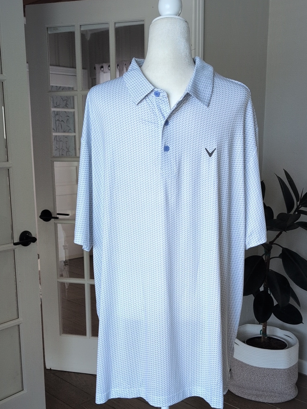 Callaway Light Blue Men's Polo Golf Shirt XXL